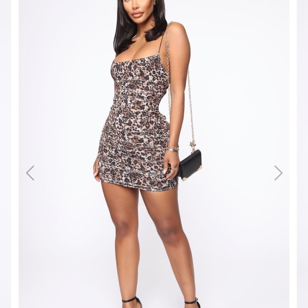 Leopard Mesh Dress